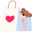 bag, shopping, heart, love, valentine, wedding, romantic, cute