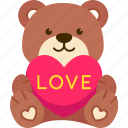 heart, bear, love, valentine, wedding, romantic, cute
