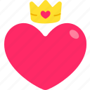 heart, crown, love, valentine, wedding, romantic, cute