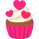 cup, cake, heart, love, valentine, wedding, romantic, cute
