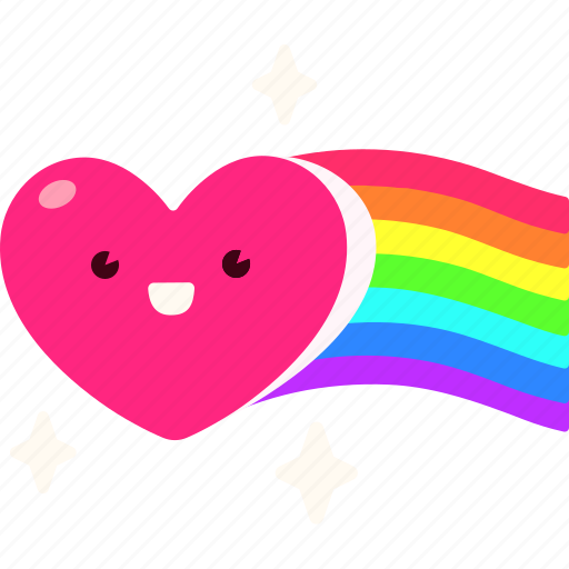 Heart, rainbow, flying, love, valentine, wedding, romantic icon - Download on Iconfinder
