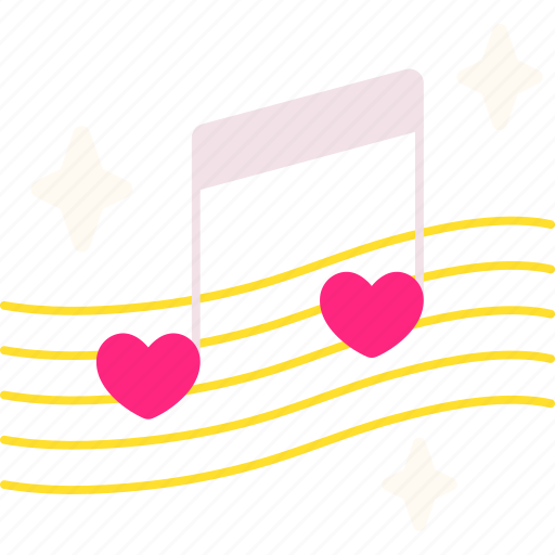 Music, notes, heart, love, valentine, wedding, romantic icon - Download on Iconfinder