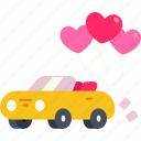 wedding, car, love, valentine, heart, romantic, cute, vehicle