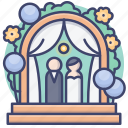 arch, ceremony, decoration, wedding 