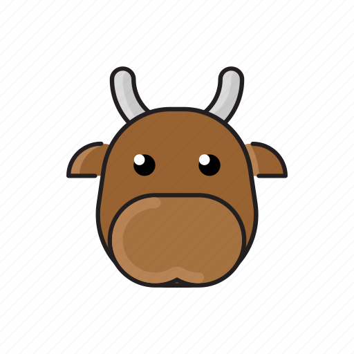 Animal, cow, cute, funny, head, pet, zoo icon - Download on Iconfinder
