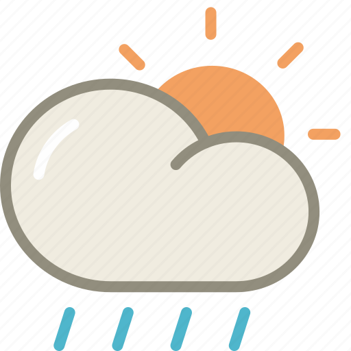 Cloud, day, lightshowers, rainy, sun, forecast, weather icon - Download on Iconfinder