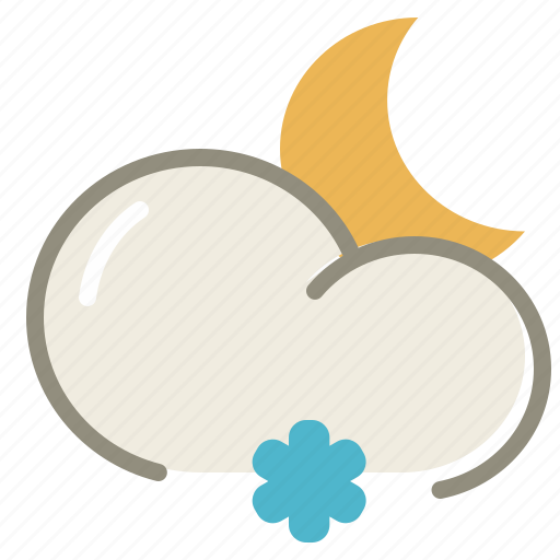 Night, cloud, cloudy, forecast, moon, snow, weather icon - Download on Iconfinder