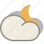 cloud, interval, moon, night, cloudy, forecast, weather 