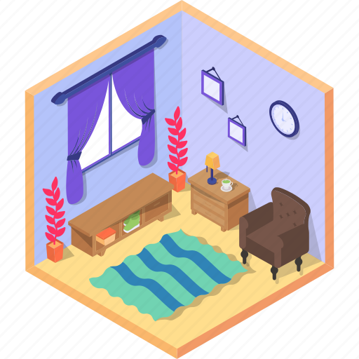 Traditional style sitting area, contemporary living room, cozy, furnishing, habitable, recreation, accessories illustration - Download on Iconfinder