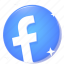 social media, social network, online, fb, program, application, 3d, f icon 
