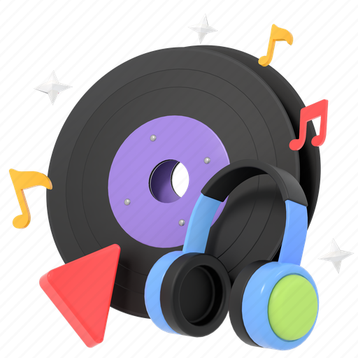 Music, entertainment, music player, audio, music playlist, application, 3d 3D illustration - Download on Iconfinder