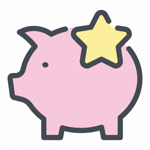 Pig, piggy, bank, star, best, savings, bonus icon - Download on Iconfinder