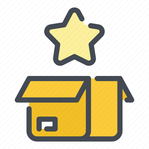 Box, open, delivery, star, best, favorite, bonus icon - Download on Iconfinder