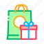 bag, gift, inside, loyalty, program, shopping 
