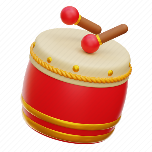 Chinese, drum, traditional, china, asian 3D illustration - Download on Iconfinder