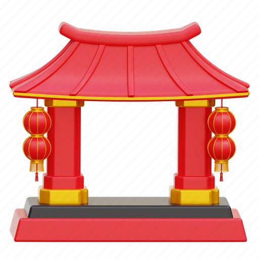 Chinese, gate, temple gate, entrance, traditional 3D illustration - Download on Iconfinder