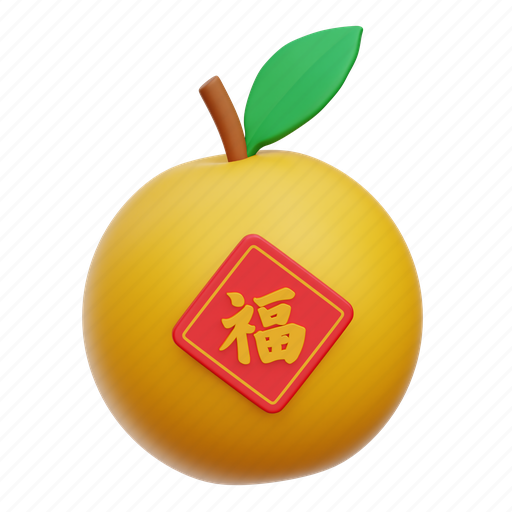 Mandarin, orange, fruit, china, chinese 3D illustration - Download on Iconfinder