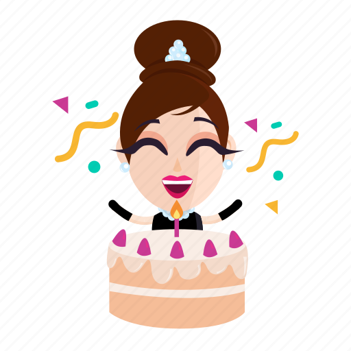 Account, birthday, emoji, emoticon, luxury, sticker, woman icon - Download on Iconfinder