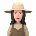 explorer, traveler, casual, woman wearing hat, female, diversity, avatar 