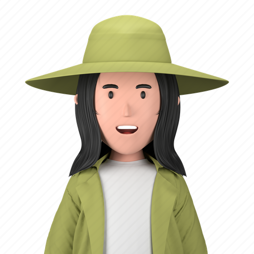 Explorer, traveler, casual, woman wearing hat, mother, female, diversity 3D illustration - Download on Iconfinder