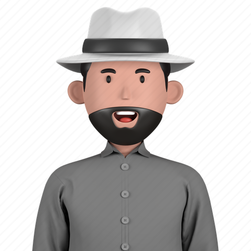 Bearded man wearing hat, father, grandfather, bearded man, hat, cap, male icon - Download on Iconfinder