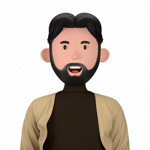 Bearded man, bearded man wearing sweater, outer, turtleneck, father, male, diversity icon - Download on Iconfinder