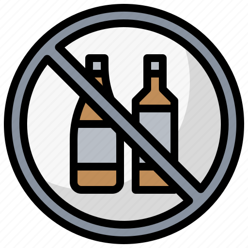 Alcohol, beverage, cancel, drinks, no, prohibition, signaling icon - Download on Iconfinder