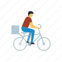 package, delivery, parcel, bicycle, rider
