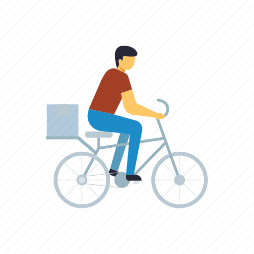 Package, delivery, parcel, bicycle, rider icon - Download on Iconfinder