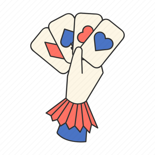 Magician, hand, cards, magic show, circus, illusionist, magic trick icon - Download on Iconfinder