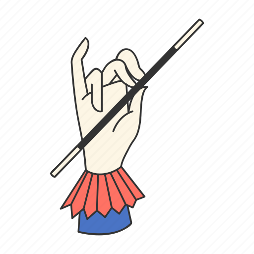 Magician, hand, magic wand, magic show, circus, illusionist, magic trick icon - Download on Iconfinder