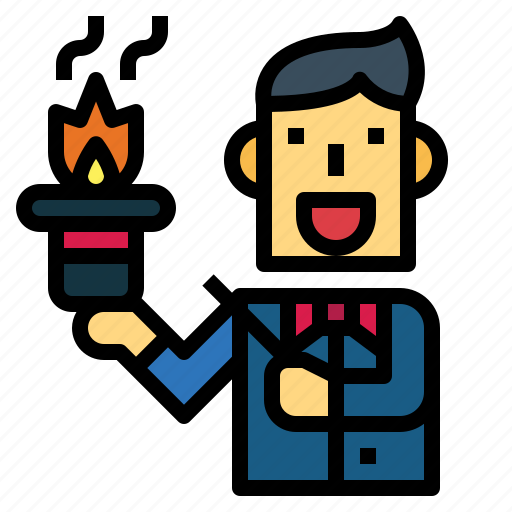 Hat, fire, magic, show, top, magician, man icon - Download on Iconfinder