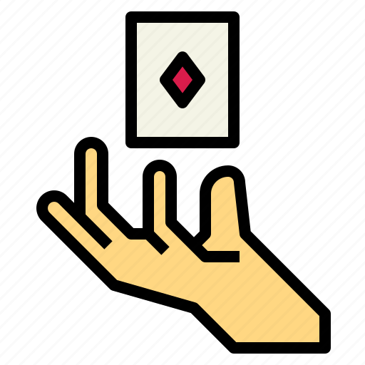 Magic, card, show, magician, hand, trick icon - Download on Iconfinder