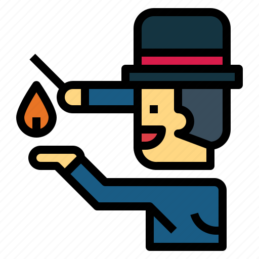 Hat, fire, magic, show, top, magician, man icon - Download on Iconfinder