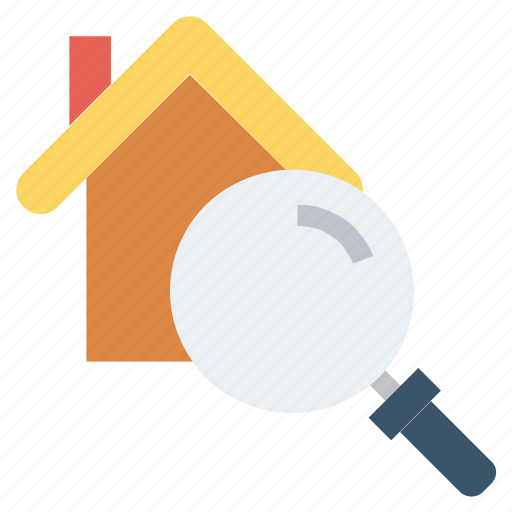 Find, glass, house, magnifier, magnifying glass, search, zoom icon - Download on Iconfinder