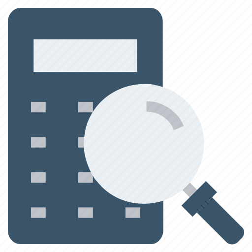 Calculator, find, glass, magnifier, magnifying glass, search, zoom icon - Download on Iconfinder