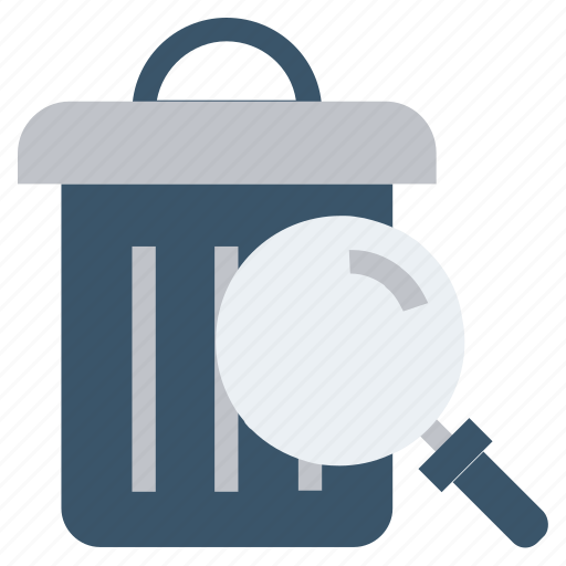 Dust bin, find, glass, magnifier, magnifying glass, search, zoom icon - Download on Iconfinder