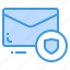 email, envelope, letter, message, protect, shield 