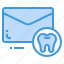 dental, email, envelope, letter, message, tooth 
