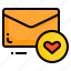 email, envelope, favorite, heart, letter, message 