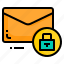 email, envelope, letter, lock, message, protect 