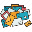 mail, pile, email, correspondence, letters