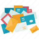 mail, pile, email, correspondence, letters