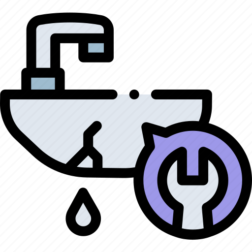 Maintenance, wrench, broke, broken, plumbing, leaking, water icon - Download on Iconfinder