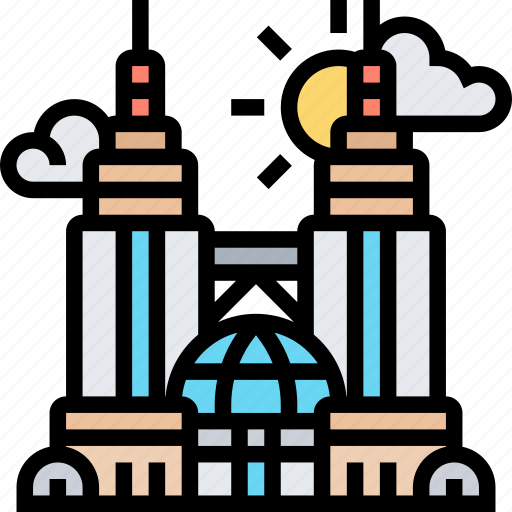 Petronas, twin, towers, malaysia, building icon - Download on Iconfinder