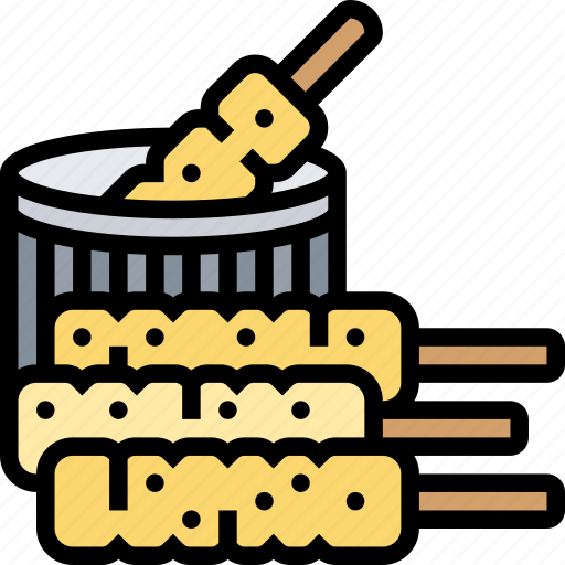 Satay, grilled, meat, appetizer, delicious icon - Download on Iconfinder