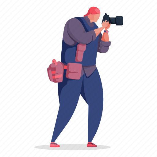 Character, builder, man, camera, photographer, photography, device illustration - Download on Iconfinder