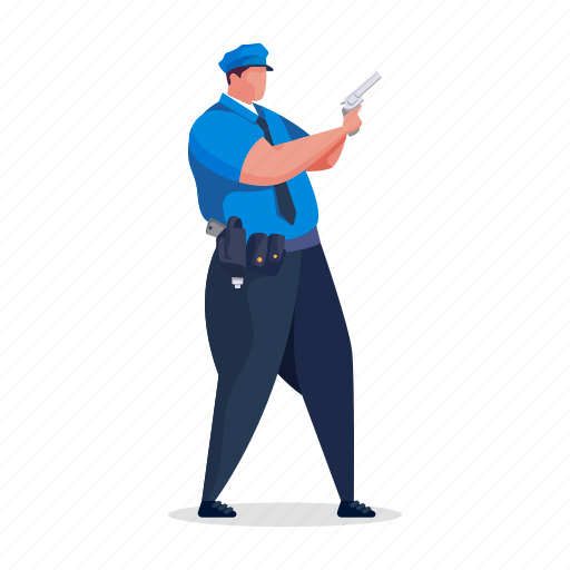 Character, builder, police, man, law, enforcement, occupation illustration - Download on Iconfinder