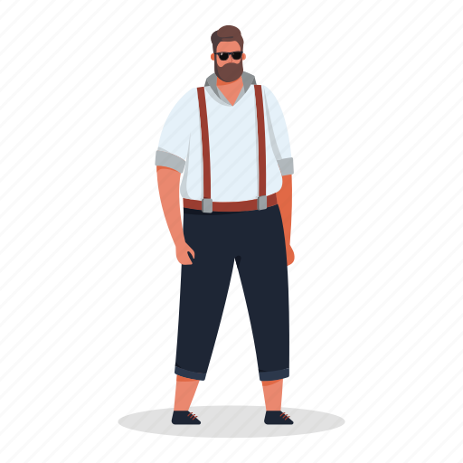 Character, builder, woman, sunglasses, suspenders illustration - Download on Iconfinder