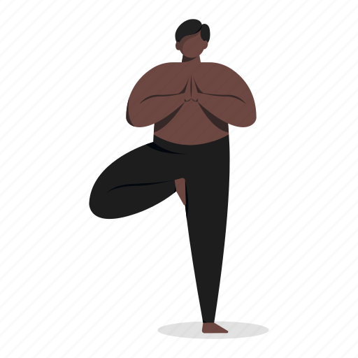 Sports, character, builder, man, meditate, yoga, pose illustration - Download on Iconfinder
